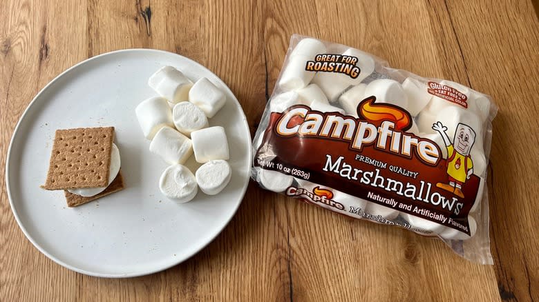 Campfire marshmallows and s'mores