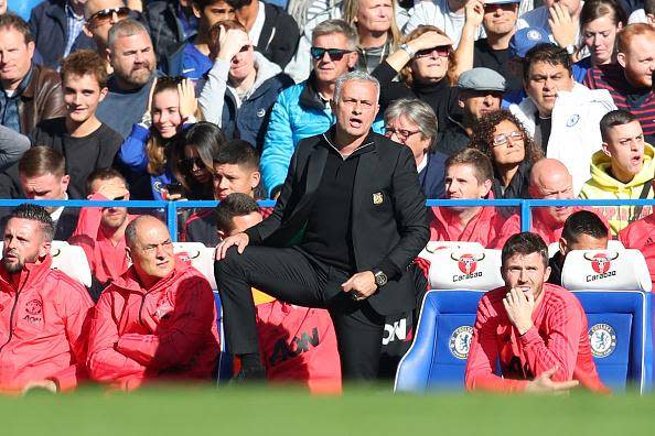 Mourinho raised three fingers to the crowd in references to the titles he won at Chelsea (Getty)