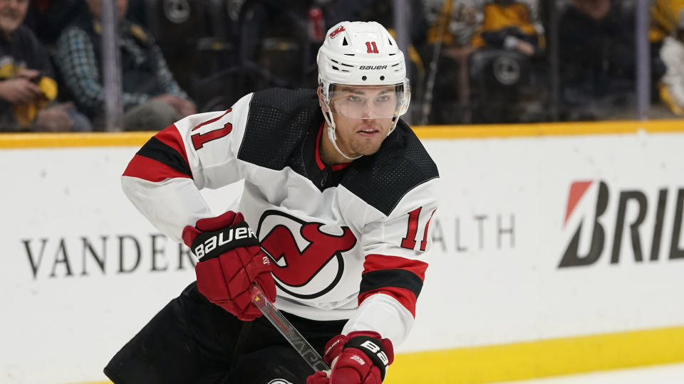 New Jersey Devils left wing Andreas Johnsson 