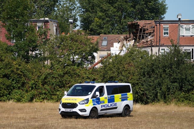 The scene in Galpin’s Road, Thornton Heath