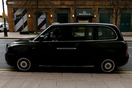 An electric cab belonging to the London Electric Vehicle Company (LEVC) is seen in London, Britain, November 29, 2017. REUTERS/Darrin Zammit Lupi/Files