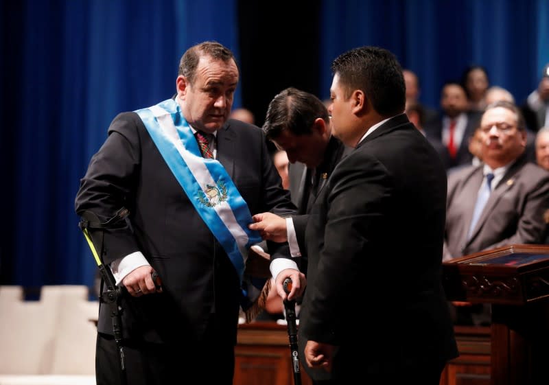 Alejandro Giammattei is sworn-in as Guatemala's President in Guatemala City