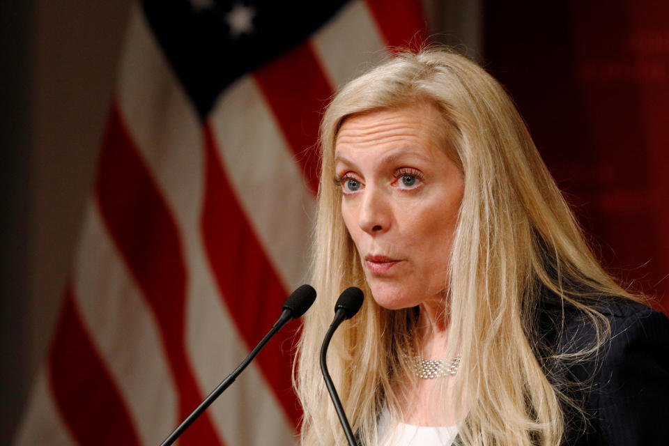 Federal Reserve Board Governor Lael Brainard speaks at the John F. Kennedy School of Government at Harvard University in Cambridge, Massachusetts, U.S., March 1, 2017. REUTERS/Brian Snyder