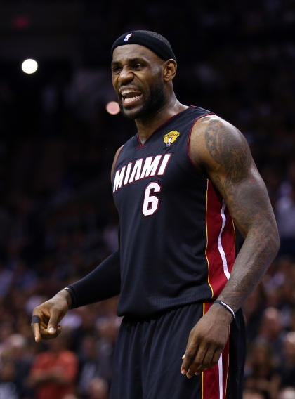 LeBron James made 14 of 22 shots against the Spurs. (Getty Images)