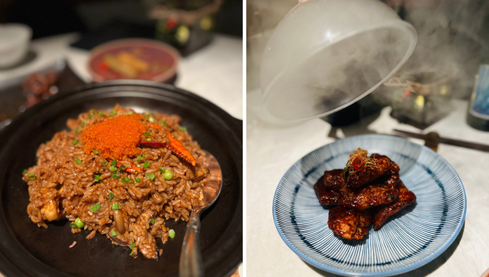 L to R: Lobster fried rice; signature smoked black cod. (PHOTO: Reta Lee/Yahoo Life Singapore)