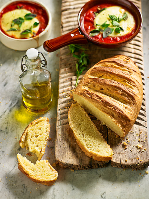 This easy loaf has flavour, softness and a good crust, making it perfect for dunking into a baked tomato and mozzarella dip or hearty broths. <br><br>Click here for <span>Olive oil bread recipe</span>