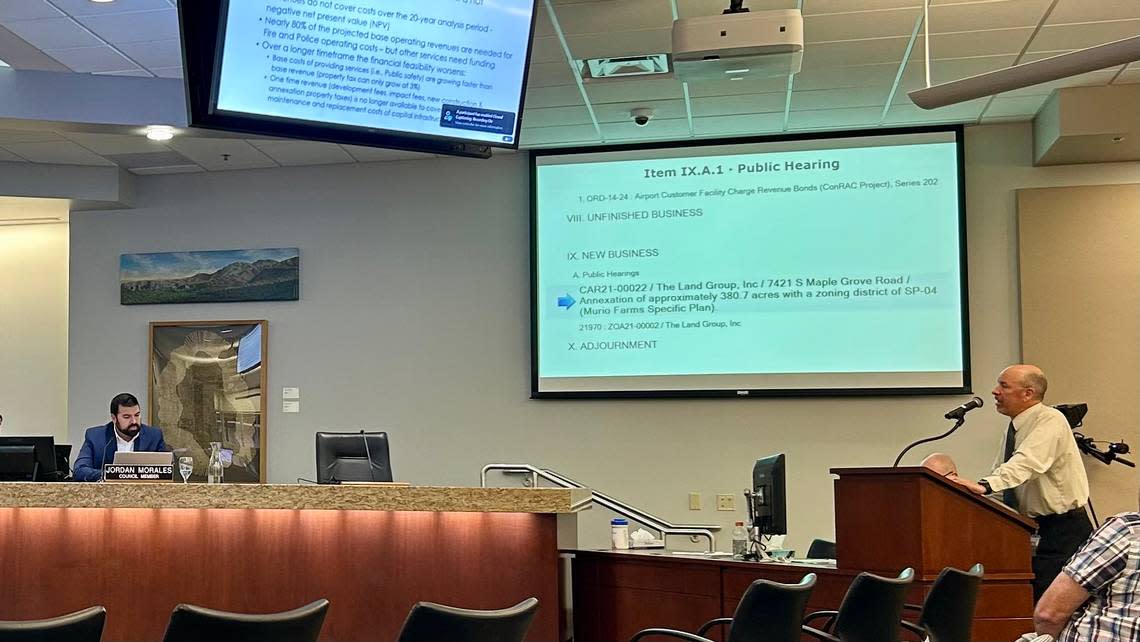 Mike Sherack, senior budget analyst for the city of Boise, spoke during the Tuesday meeting and recommended the Boise City Council deny the annexation over financial concerns.