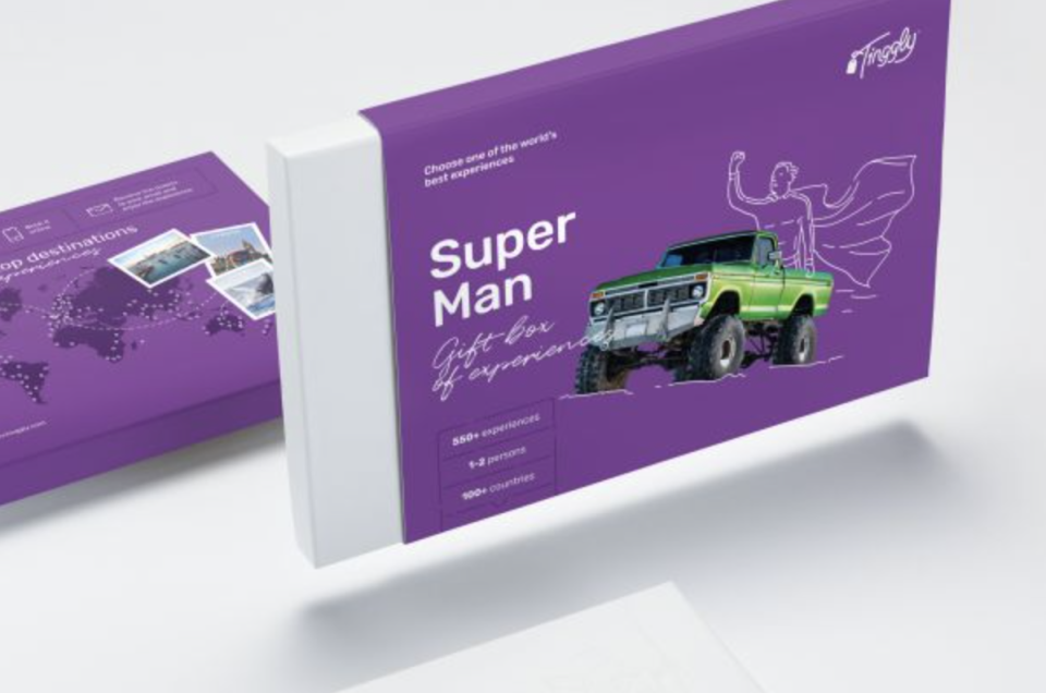 Tinggly Experience Gifts super man box with monster truck photo (Photo via Tinggly)