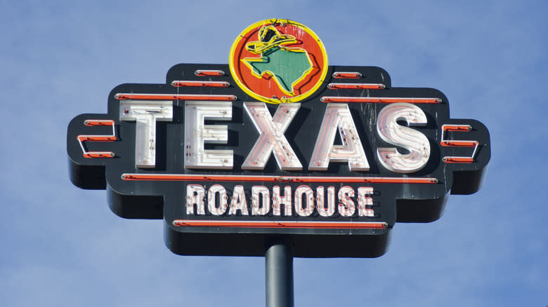Texas Roadhouse sign in sky
