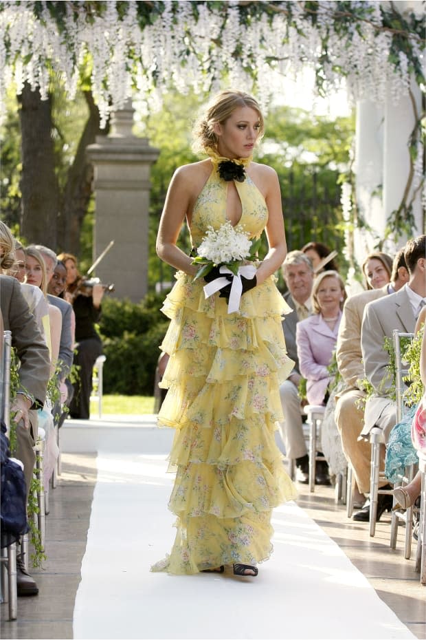 Serena van der Woodsen in the iconic Ralph Lauren gown for Lily's wedding to Bart Bass in 'Gossip Girl.'