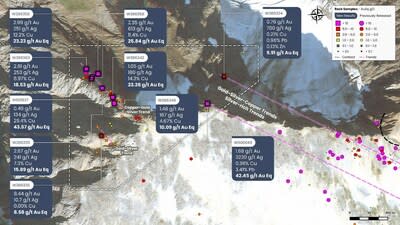 Figure 3: Copper Ridge northwestern part illustrating mineralized trends. (CNW Group/Prospect Ridge Resources Corp.)