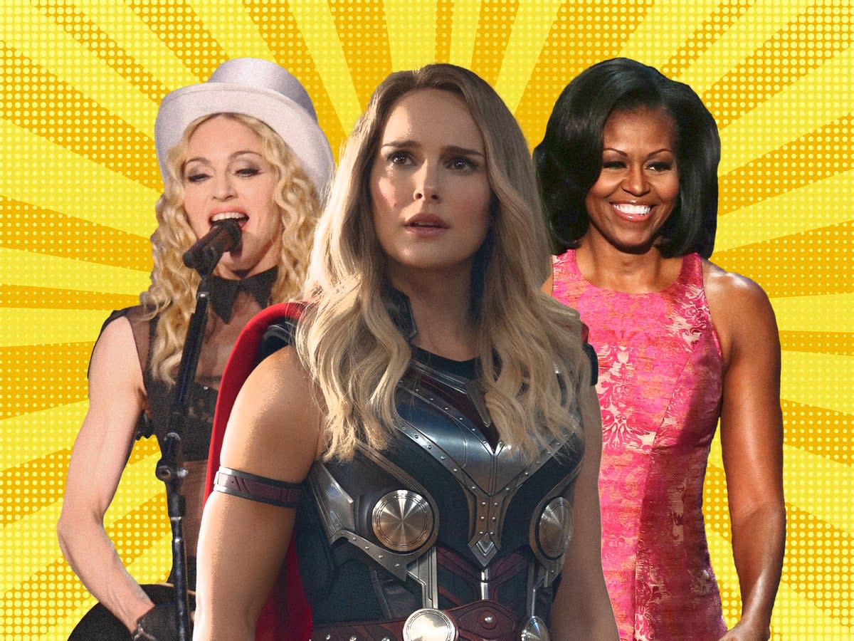 Top guns: Madonna, Natalie Portman in ‘Thor: Love and Thunder’, and Michelle Obama (Marvel Studios/Getty Images/iStock)