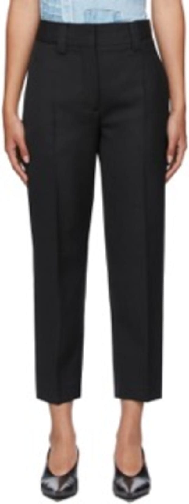 <p>Acne Studios Black Wool Tapered Trousers, $390, <a href="https://rstyle.me/+46fhS8aZAaRZNqRXsAc9ug" rel="nofollow noopener" target="_blank" data-ylk="slk:available here" class="link ">available here</a> (sizes 24-34).</p>