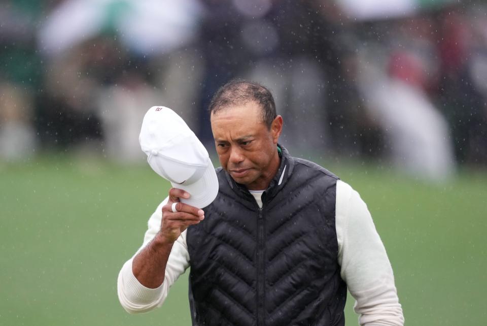 Tiger Woods (pictured) is seen during the second round of the 2023 Masters.