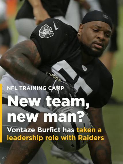 Raiders LB Vontaze Burfict has taken a leadership role with his new team