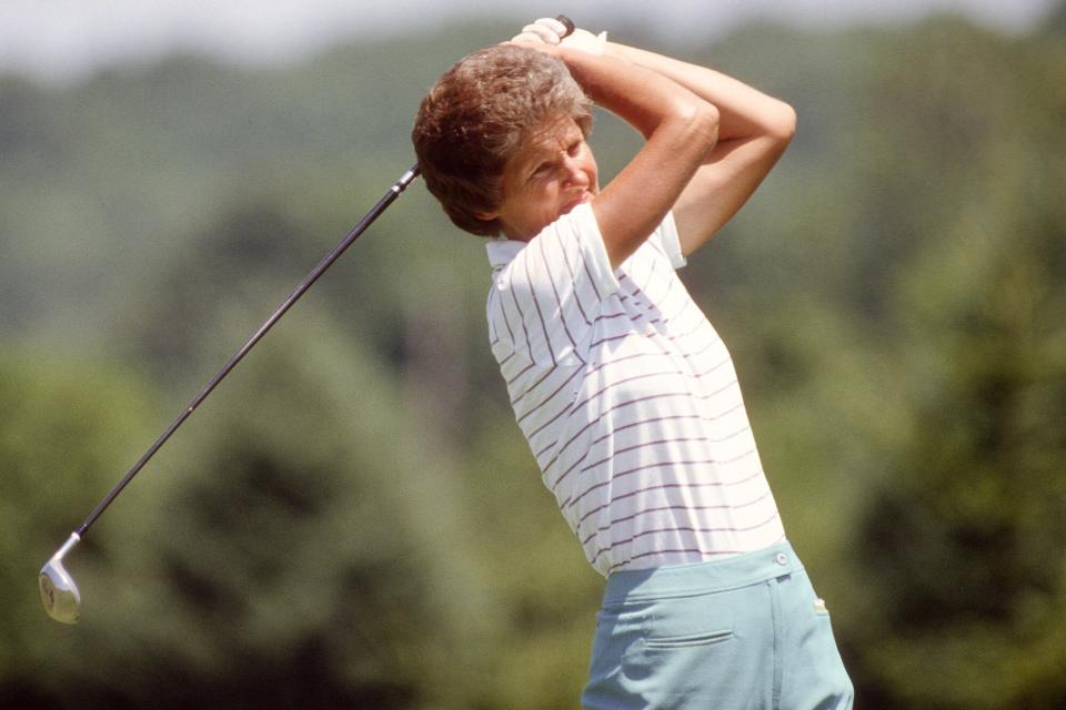 Women's golfer Kathy Whitworth in action during tournament play circa 1990