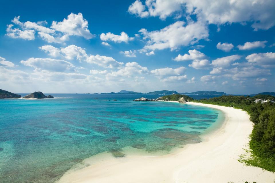 scenic view of the deserted tropical beach