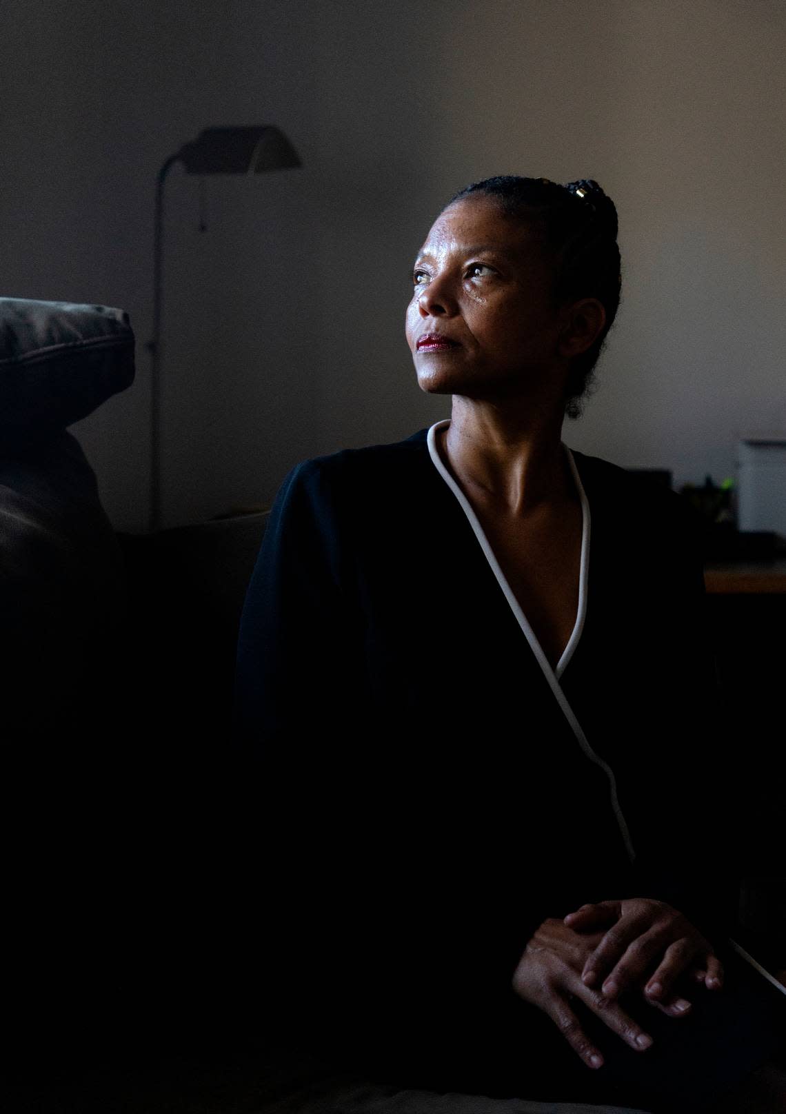 April Barber is photographed at her home on Friday, Jan. 27, 2023. Barber, who was incarcerated for over 31 years, had her sentence commuted by Gov. Roy Cooper in March 2022 at the recommendation of the Juvenile Sentence Review Board.