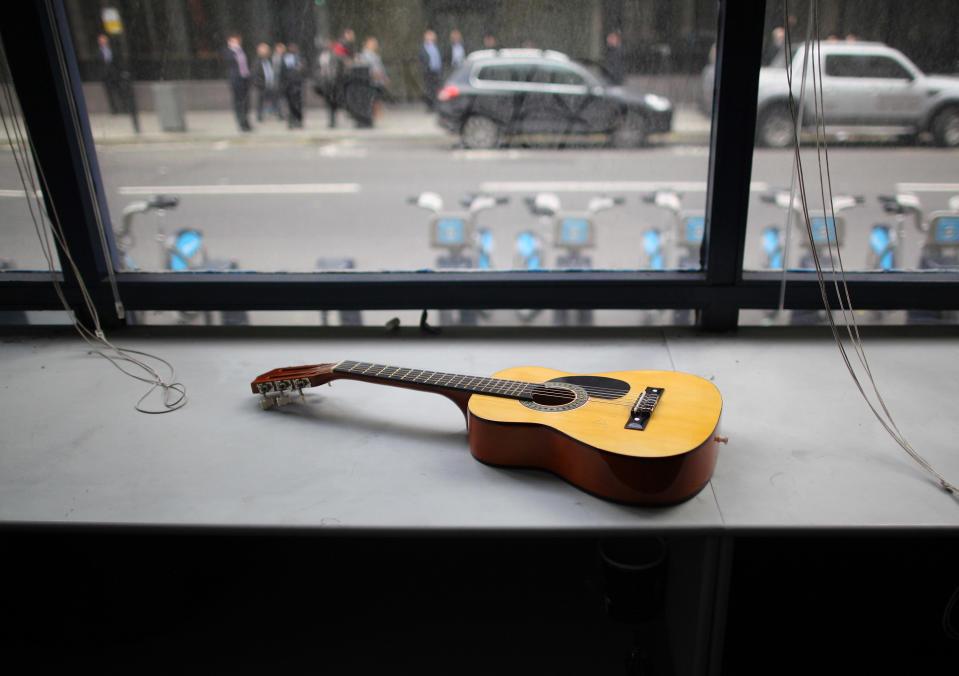 Protestors Occupy An Empty Office Block Owned By UBS In Central London