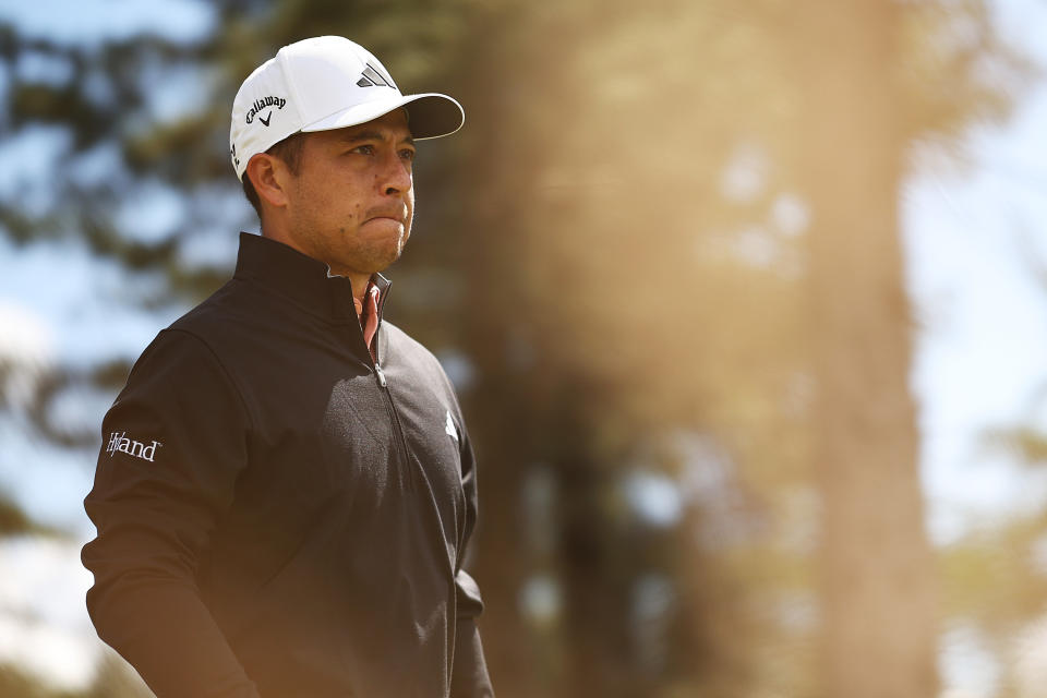 Xander Schauffele of the United States walks off the 18th tee during the Pro-Am prior to the Genesis Scottish Open at The Renaissance Club on July 12, 2023 in United Kingdom. (Photo by Jared C. Tilton/Getty Images)