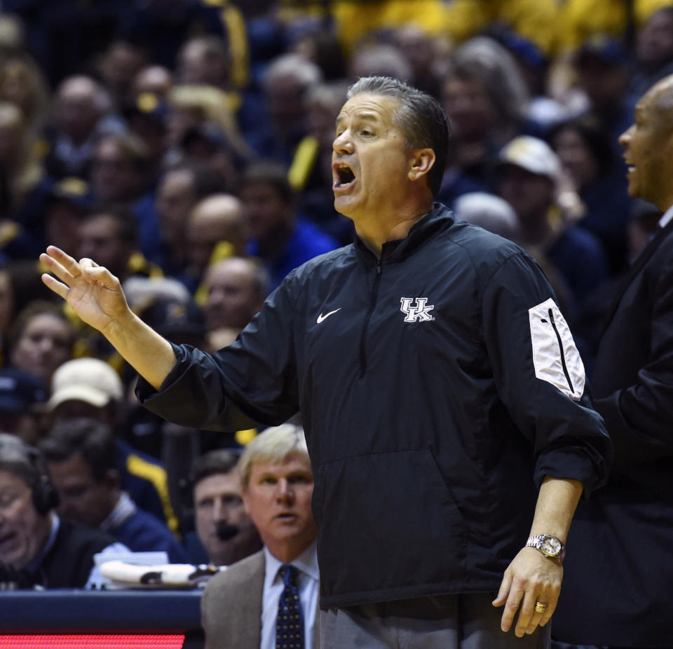 Kentucky coach John Calipari doesn’t appear to have a national title contender on his hands this season. (AP)