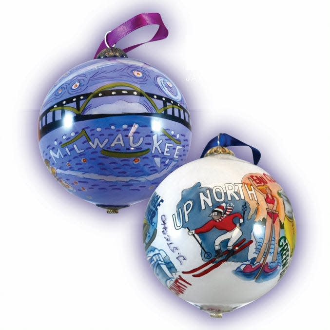 Milwaukee artist James Steeno created two holiday ornaments for Historic Milwaukee. One features Milwaukee images; the other has a statewide focus.