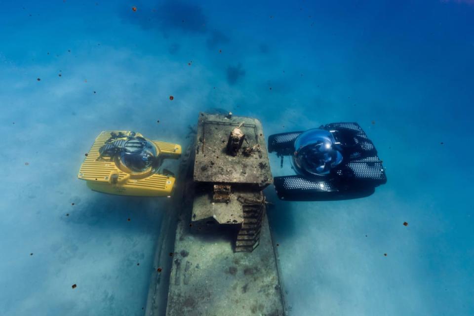 <div class="inline-image__caption"><p>Carl Allen’s Triton submersible can reach 3,300 feet below the ocean’s surface.</p></div> <div class="inline-image__credit">Courtesy of Allen Exploration</div>