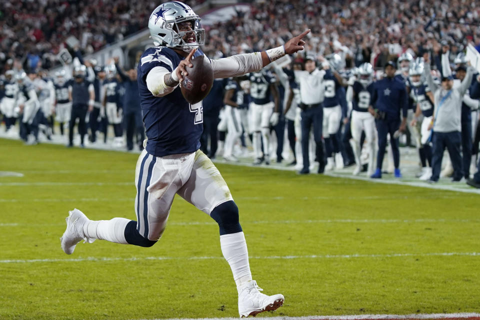 Cowboys team owner Jerry Jones implored his franchise quarterback to trust in himself and his team. That&#39;s exactly what Dak Prescott did in a 31-14 win over Tampa Bay in Monday&#39;s wild-card game. (AP Photo/John Raoux)
