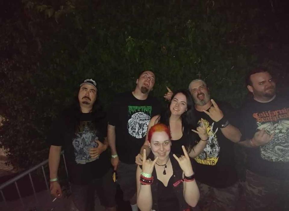 Stephanie with friends at the California Death Festival in 2019 (Collect/PA Real Life).