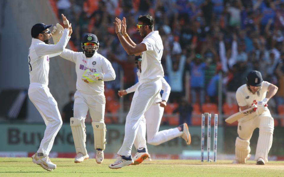 India celebrate the wicket of Jonny Bairstow - BCCI