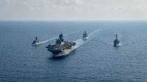 FILE PHOTO: U.S. Navy and Royal Australian Navy team up in the South China Sea