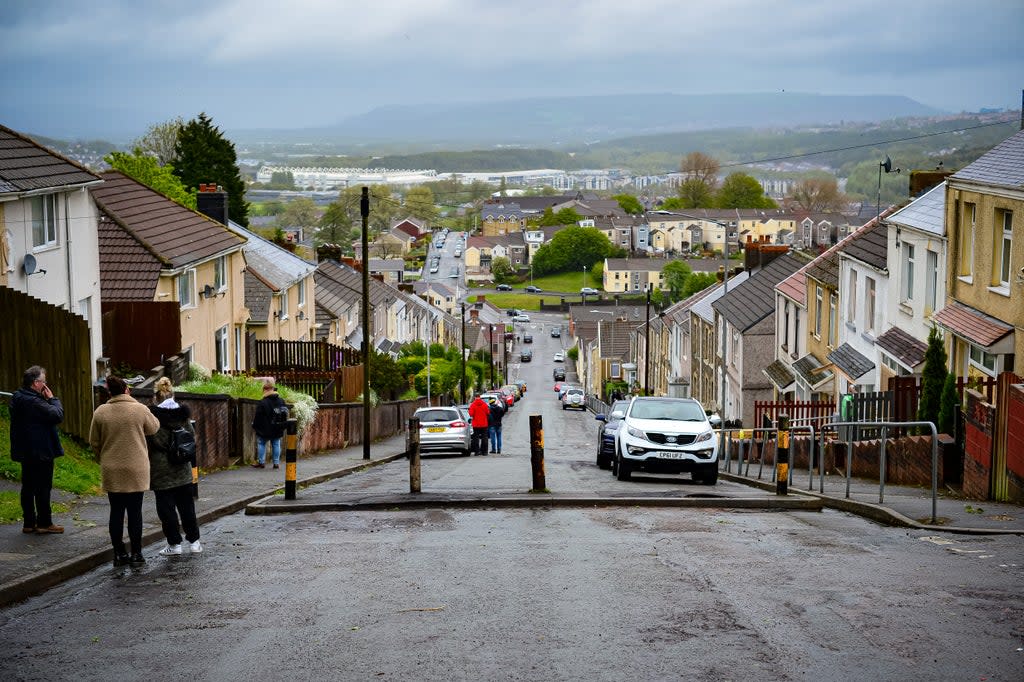 Waun-Wen Road, Swansea, where large-scale disorder broke out on May 20 2021 (PA) (PA Archive)