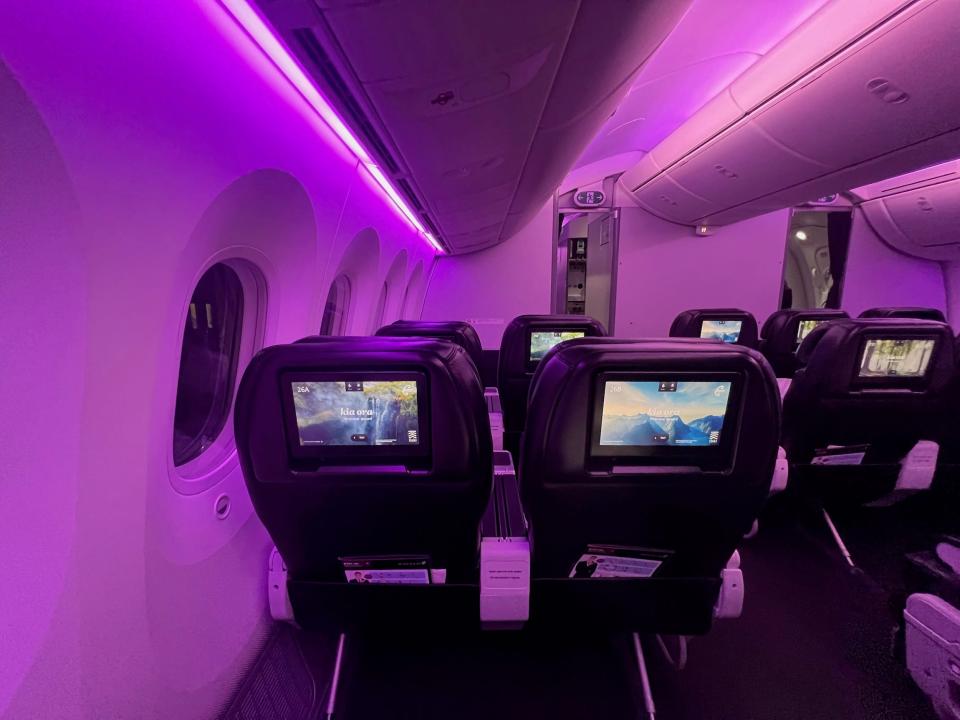 Flying Air New Zealand in business class.