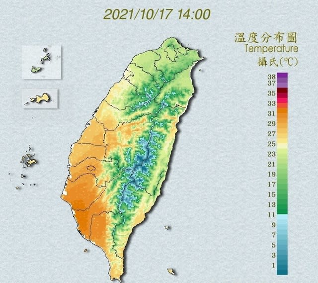 17日清晨氣溫驟降，18日因東北風減弱，氣溫將回暖。(中央氣象局)