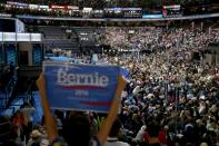 A supporter of Bernie Sanders attends the first day of the Democratic National Convention on July 25, 2016 in Philadelphia, Pennsylvania