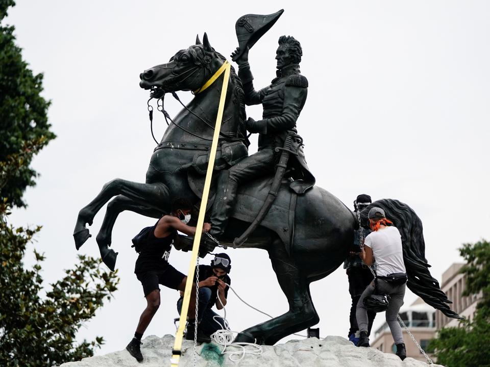 andrew jackson statue protest