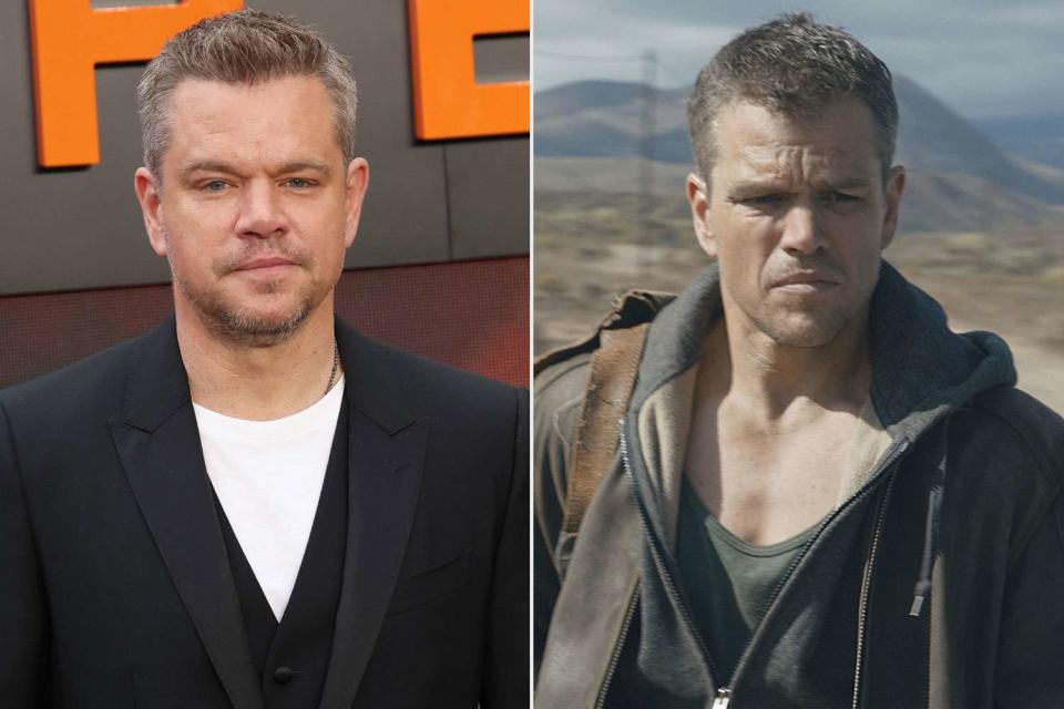 <p>Neil Mockford/FilmMagic, Universal/Kobal/Shutterstock</p> Matt Damon photographed on July 13, 2023 in London; Matt Damon in 