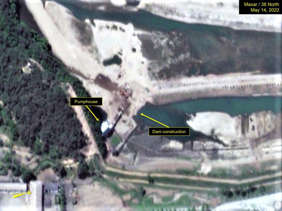 Complejo nuclear Yongbyon en Corea del Norte.  Please use: Satellite image (c) 2021 Maxar Technologies.