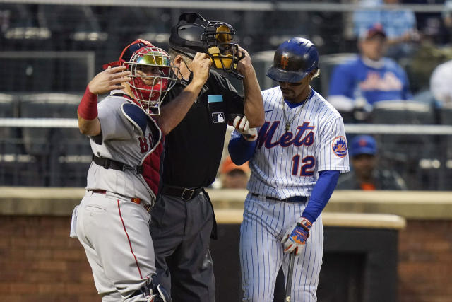 Umpire leaves Red Sox game after getting hit with foul ball