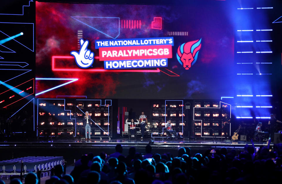  A general view of Team Great Britain at the National Lottery's ParalympicsGB Homecoming at SSE Arena Wembley. Photo: Lia Toby/Getty Images for The National Lottery