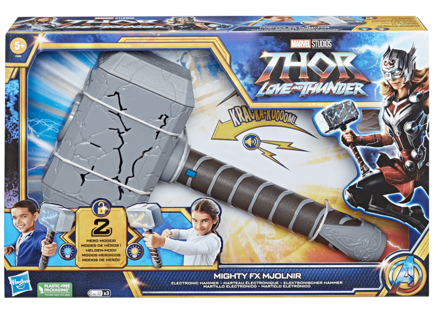 Love and Thunder mjolnir toy that belongs to Jane's The Mighty Thor