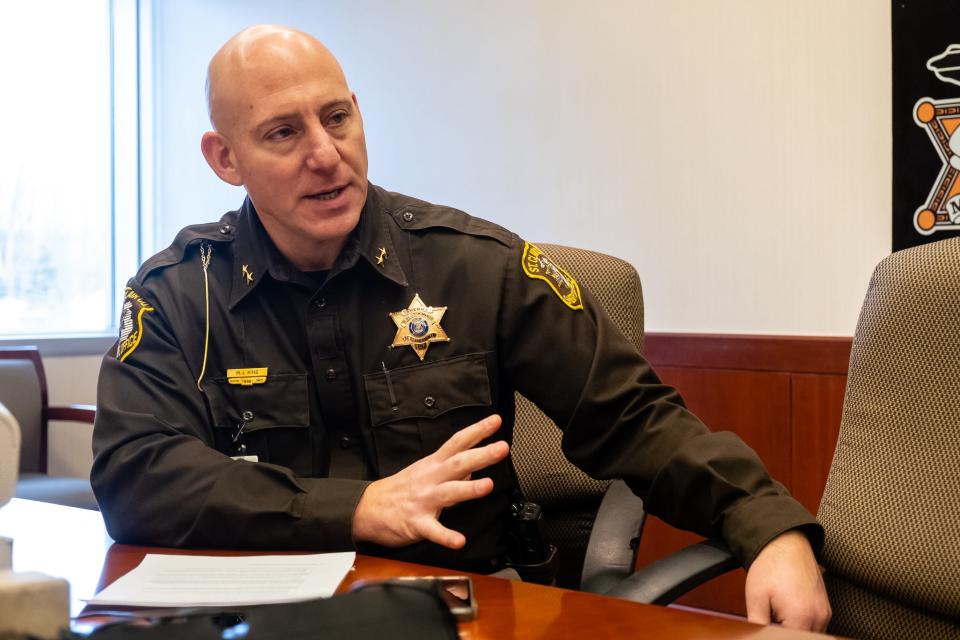 St. Clair County Sheriff Mat King is interviewed Wednesday, Jan. 20, 2021, in his office at the St. Clair County Jail.