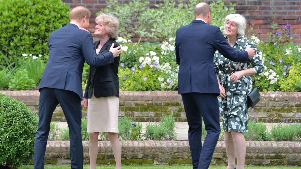 William kissing their aunts on cheek