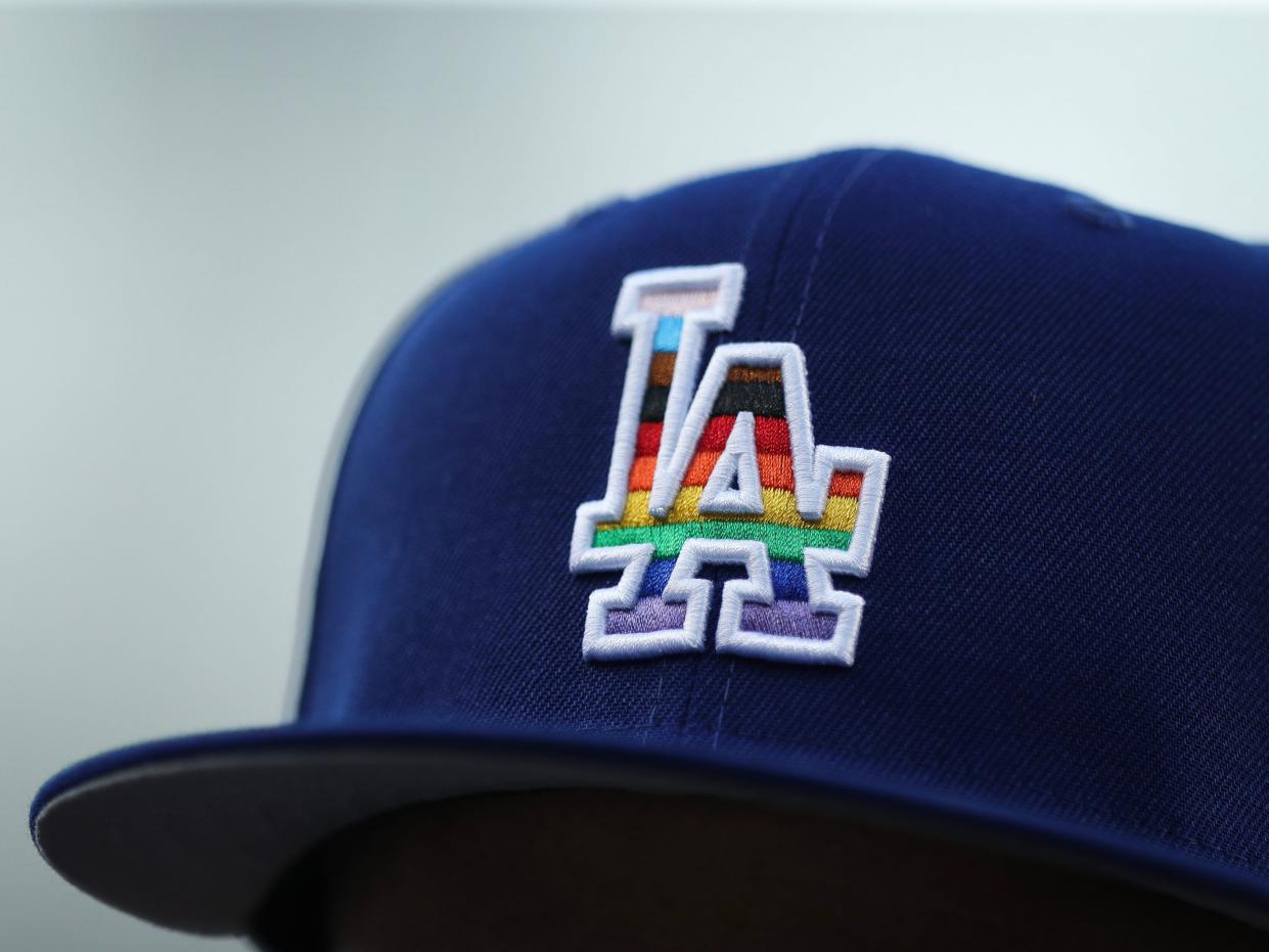 The Los Angeles Dodgers pride hat.