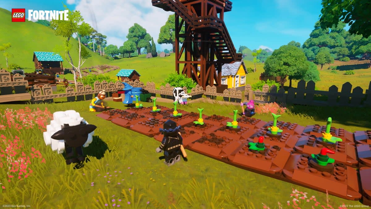 You can harvest food in Lego Fortnite so you never go hungry (Epic Games)
