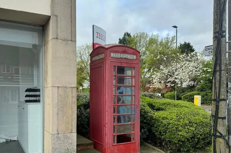 The telephone box is on land owned by the Tesco superstore