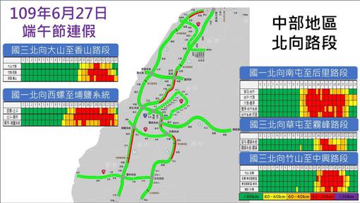 高公局公布今日易壅塞路段。（圖／高公局提供）