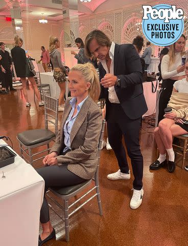 <p>Courtesy of Corneila Guest</p> Hairstylist Julien Farel gets Cornelia Guest ready for Dennis Basso's show during New York Fashion Week