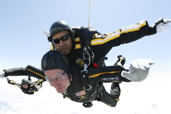 APTOPIX Bush Parachute Jump