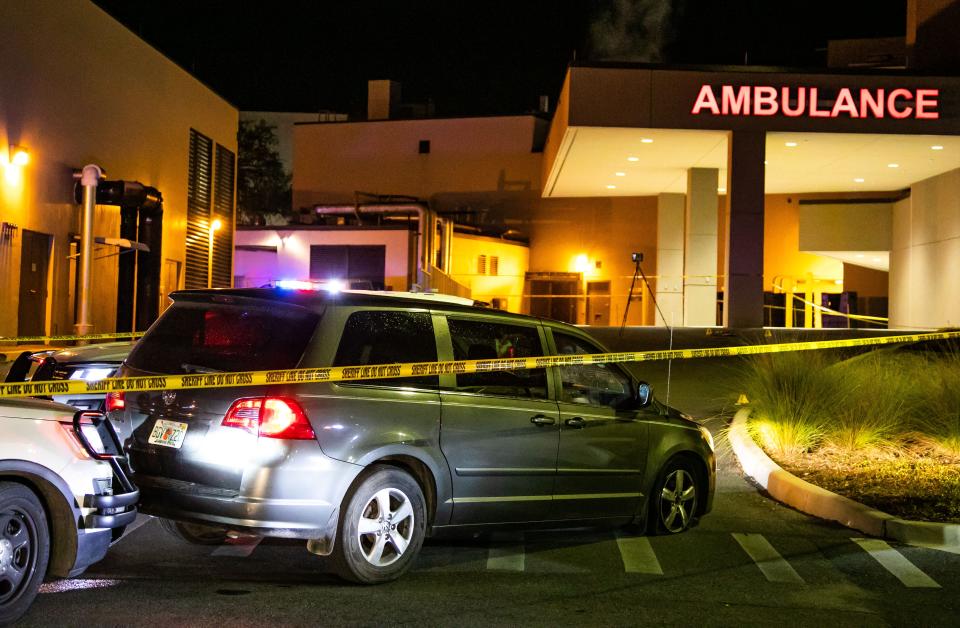 This is the van that a woman was driving early Tuesday before she was shot outside AdventHealth Ocala hospital. The Marion County Sheriff's Office said she was suicidal, armed, and heading for a hospital entrance.